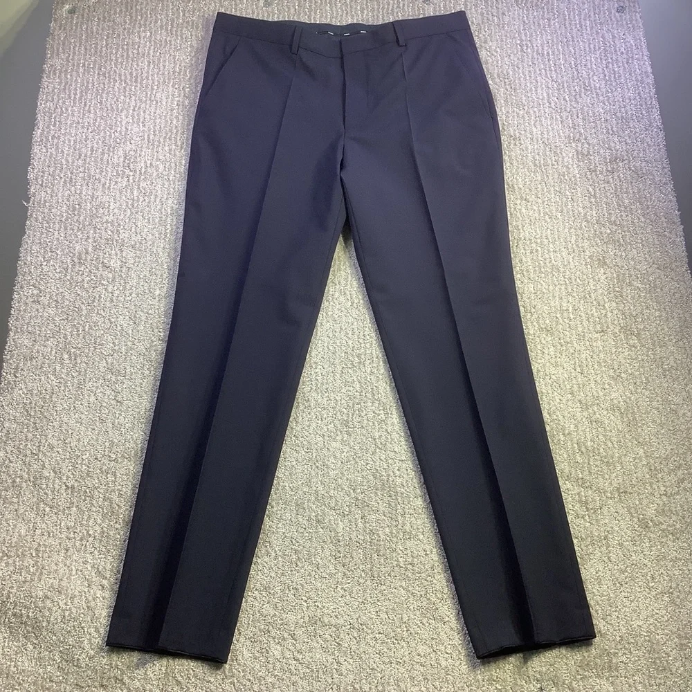 BOSS Hugo Boss Jasper Navy Blue Virgin‎ Wool 2 Piece Suit Regular Fit 42S NWT